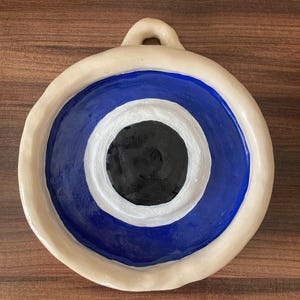 Ceramic Wall Art Evil Eye - Ceramic Wall Decoration- Home Protection - Wall Hanging - Ceramic Art Handmade - Ceramic Evil Eye -Birthday Gift