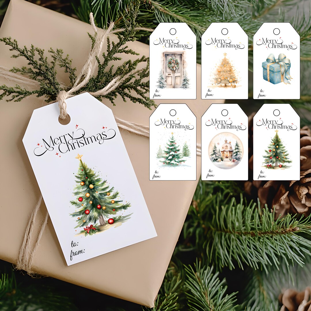 Printable Christmas Gift Tags – Holiday Present Labels (PNG, PDF) - Etsy