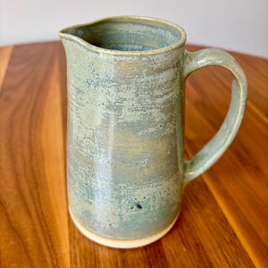 Ceramic pitcher small/ Pottery Pitcher Green/Flower Vase Pottery