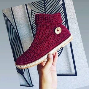 Foldable Neck Summer Booties - Handcrafted Crochet Shoes. Booties Hand knitted & Hand stiched. @goosemountaincrafts