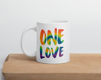 One Love - Rainbow - Mug - Love and Peace - Marley