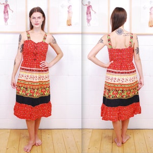 1960&#39;s/70&#39;s Floral Print Summer Tank Dress / Stevie Nicks Rumours / Hippie / Boho / Rare Collectable Retro / bjr