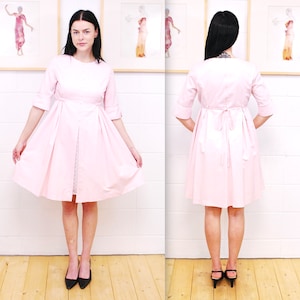 1990&#39;s PIERRE CARDIN PARIS Pink Empire Waist Evening Dress / Made in Paris / Rare Collectable Retro