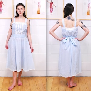 1970&#39;s/80&#39;s Light Blue Floral GUNNE SAX Sun Dress Dress / Gunne Sax by Jessica / Rare Collectable Retro / bjr
