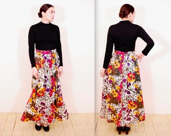 1980's/90's Floral VERA NEUMANN Maxi Skirt / Tiki / Pin Up / Rockabilly / Rare Collectable Retro / bjr