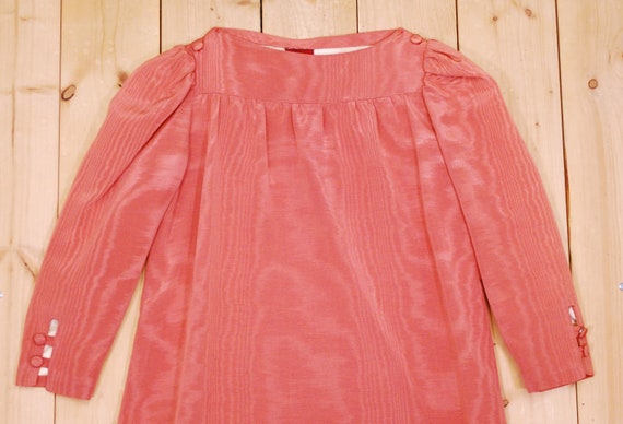 1950's/60's Coral CHLOE'S Water Silk Shift Dress … - image 7