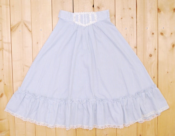 1970's/80's Blue and White GUNNIES Blouse & Skirt… - image 8