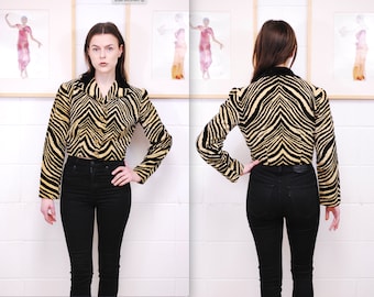 1980's/90's Woman's Zebra Print Cropped Jacket / Punk / Rare Collectable Retro / bjr