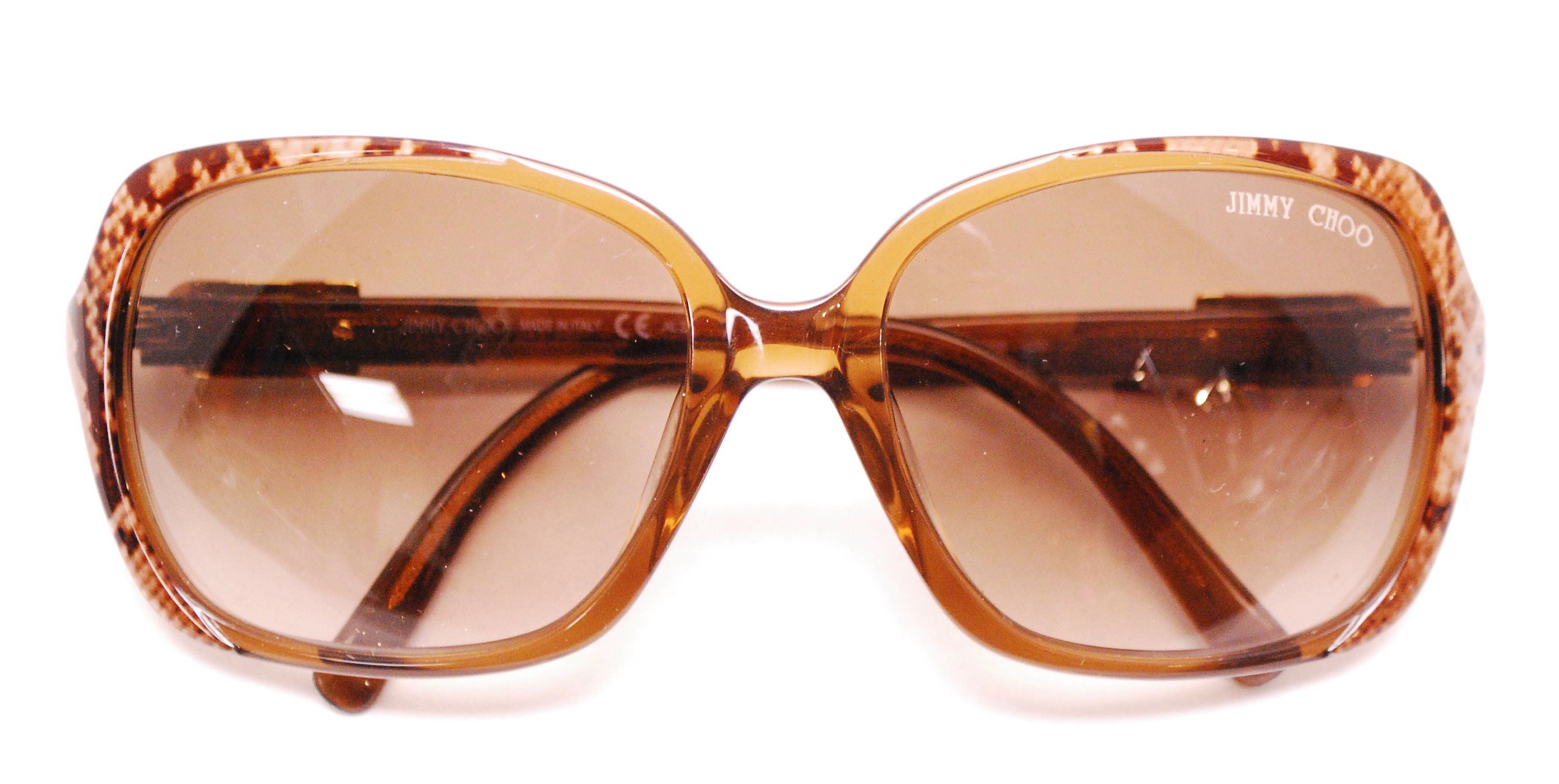 Vintage Jimmy Choo Brown Tortoiseshell Oversized Sunglasses with Case Amazon.com: JIMMY CHOO JC 5006U Havana/Brown Shaded 55/17  main image 4