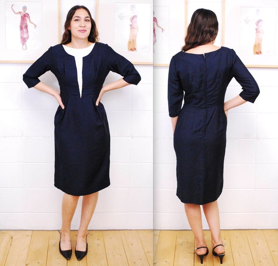 Navy blue wiggle dress 2025