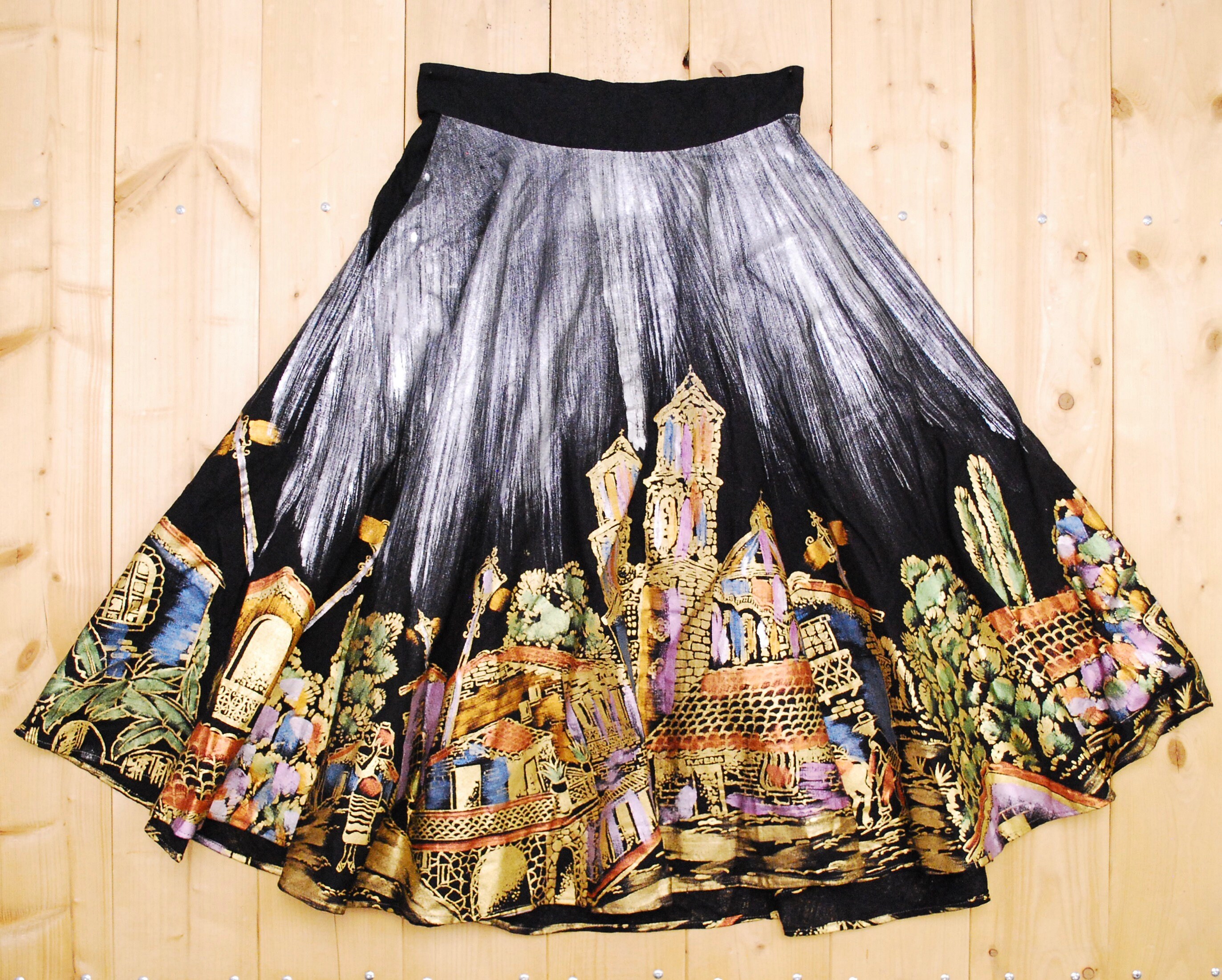 Vintage Skirt ヴィンテージスカート メキシカンプリント ヴィンテージ ペイント メキシカンスカート - 古着屋