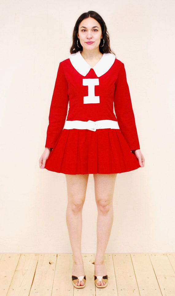 1950's/60's Red Corduroy "I" Varsity Cheerleader … - image 2