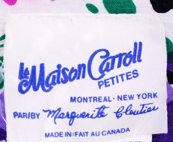 1980's Le MAISON CARROLL PETITES Floral Print Cot… - image 5