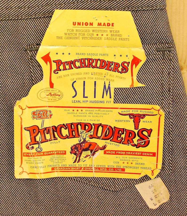 1960/'s70/'s Deadstock Women/'s PITCHRIDERS SLIM Jeans Union Made Rare Collectable Retro