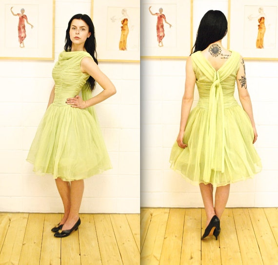 pale green chiffon dress