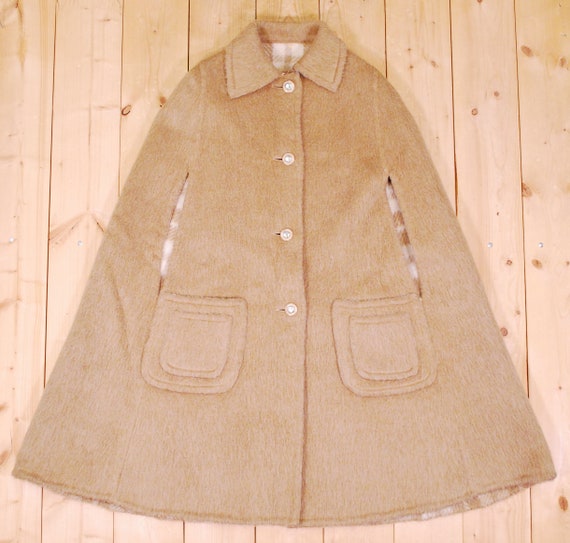 1960's/70's Light Brown Reversible Wool Plaid Cap… - image 6