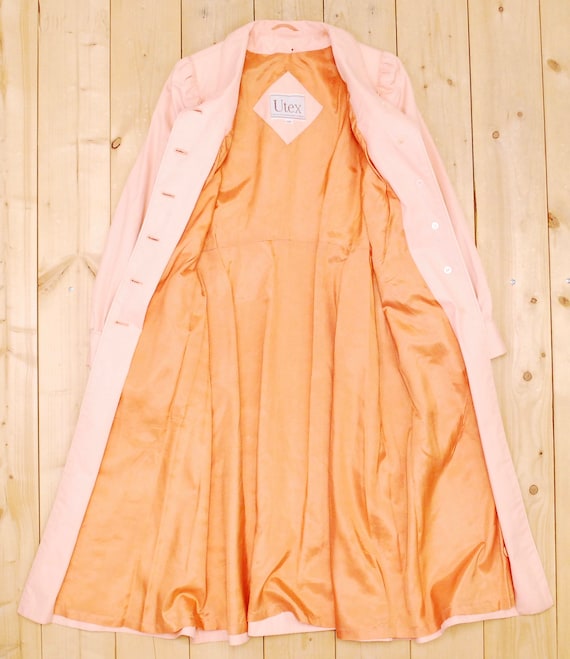 1970's Light Peach UTEX Full Length Swing Coat wi… - image 9