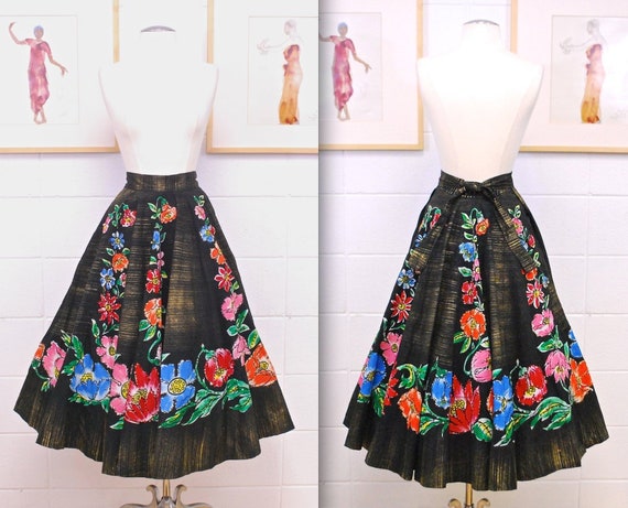 Vintage 1950's/60's Hand Painted Mexican Wrap Swin