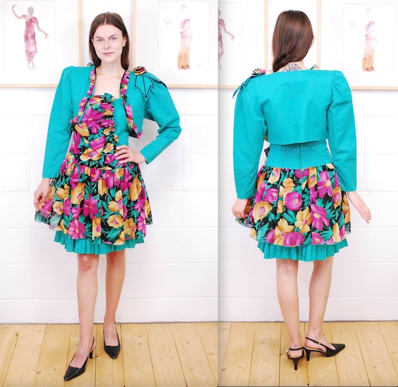 sachin and babi light blue dress High Neck Balloon Sleeve Belted Skater Dress