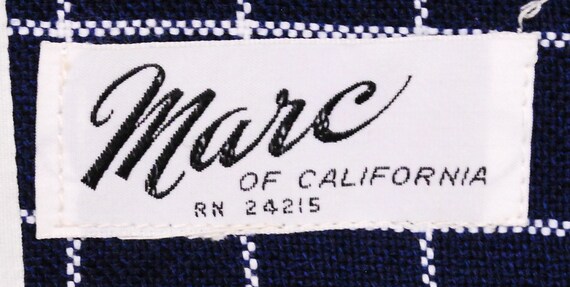 1970's Blue Checkered MARC of CALIFORNIA 3/4 Leng… - image 10