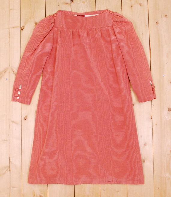 1950's/60's Coral CHLOE'S Water Silk Shift Dress … - image 6