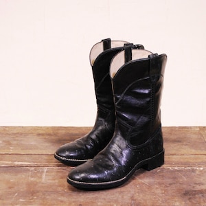 1970er Black O strauss CORRAL WEST Leder Damen Western Boots / Cowboy Boots / Gr. 5B / Made in U.S.A. / Rare collectable Retro / bjr