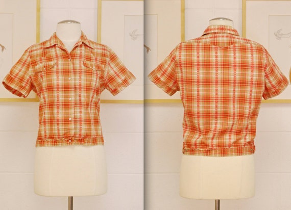 Vintage 1950's/60's Women's LEVI'S Plaid Western S