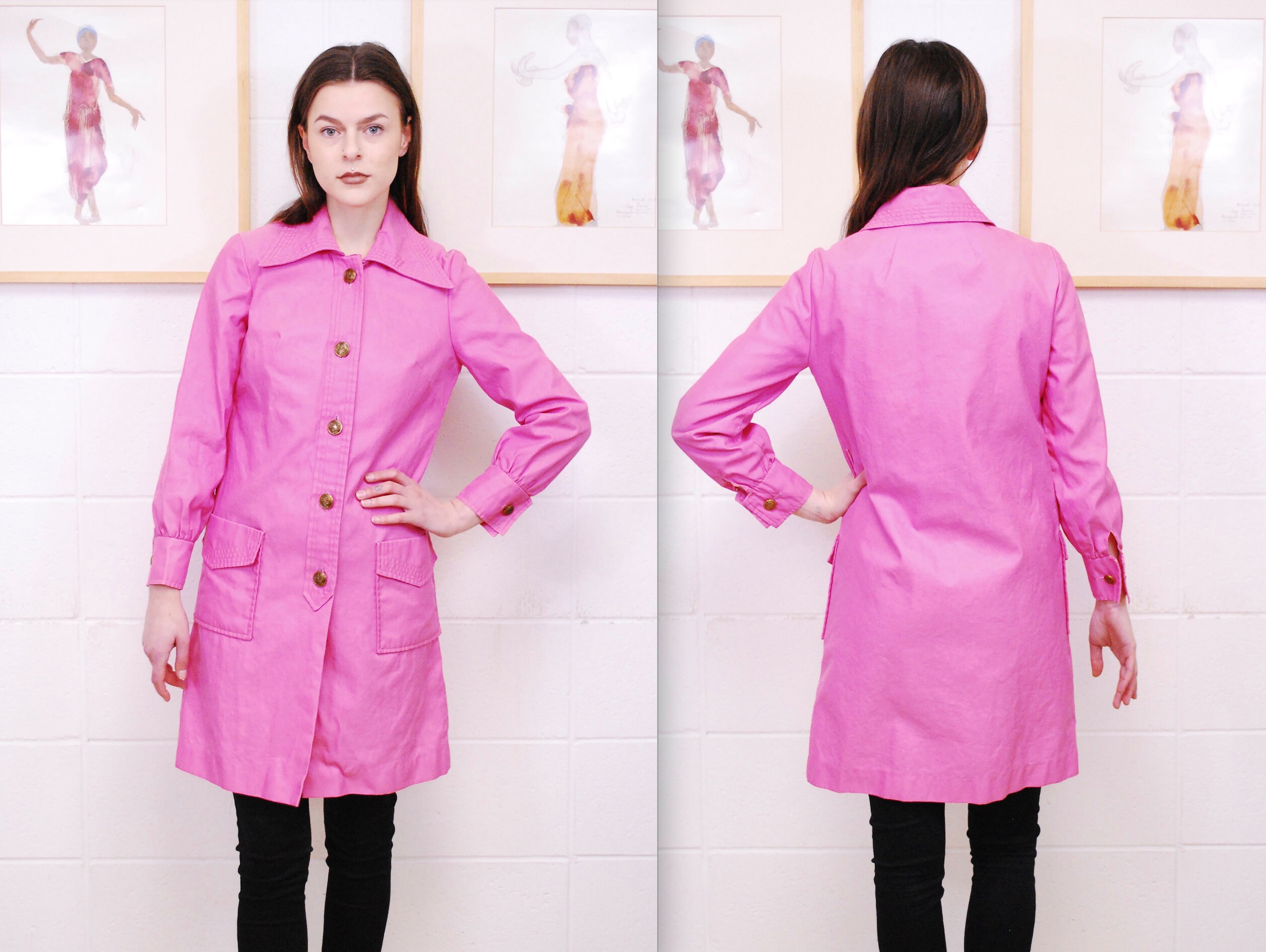 1970's Pink 3/4 Length Spring Coat / Trench Coat / Rare Collectable Retro /  Bjr - Etsy