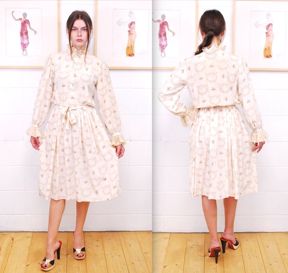 1970年代の花柄プリント ジャック・マルクイーン ニューヨーク シルク  