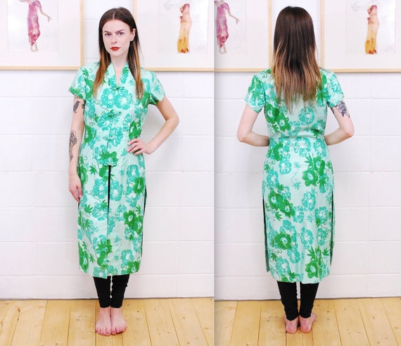 1950's/60's Seafoam STAN HICKS Floral Print Women'