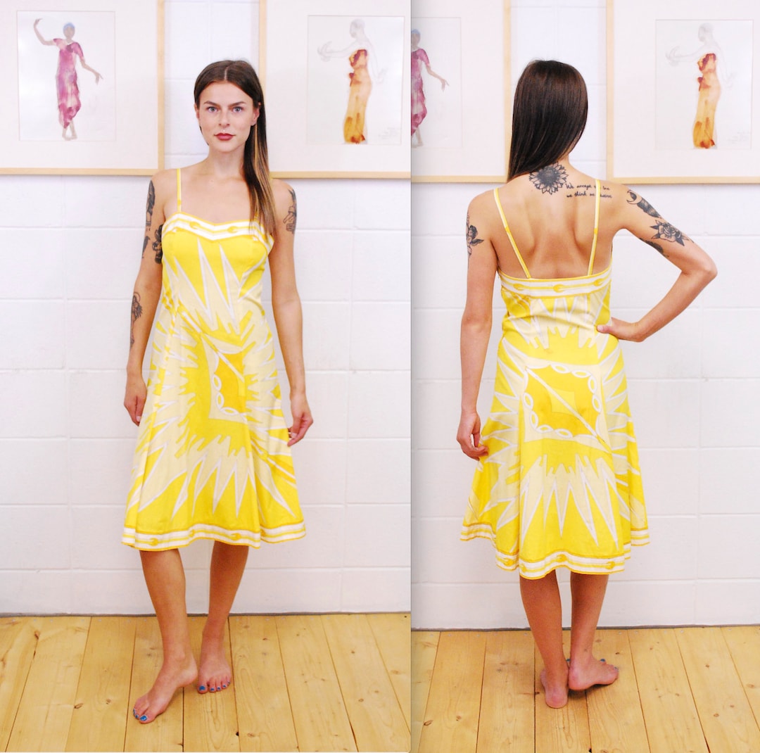 1960's/70's Yellow EMILIO PUCCI Summer Dress / Shift Dress