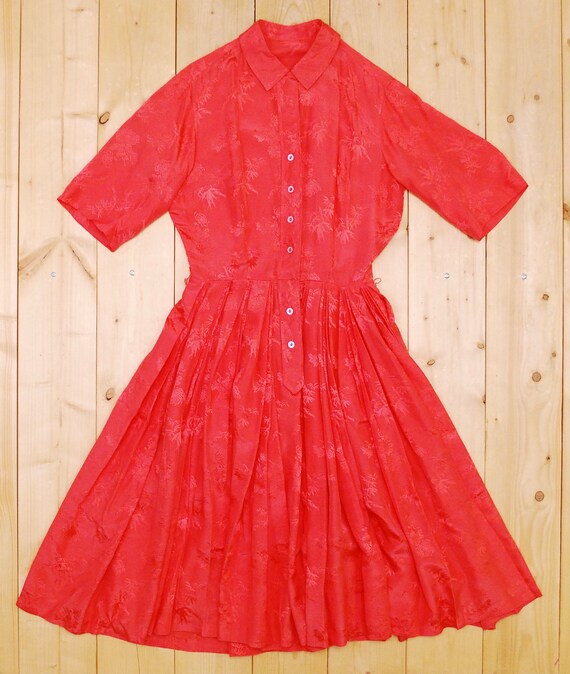 1960's Candy Apple Red MARTHA CLYDE Fit and Flare… - image 7