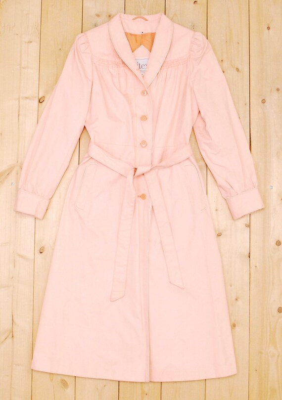 1970's Light Peach UTEX Full Length Swing Coat wi… - image 6