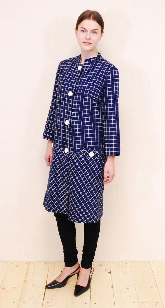 1970's Blue Checkered MARC of CALIFORNIA 3/4 Leng… - image 3