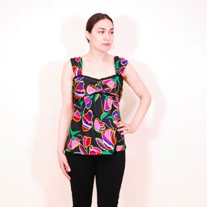 1980&#39;s/90&#39;s MARC JACOBS Floral Silk Halter/Tank Blouse / Rare Collectable Retro