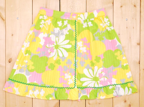 1960's/70's Oversize Floral Romper with Skirt / 1… - image 10
