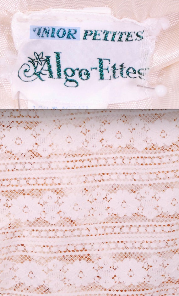 1970's Light Tan ALGO-ETTES Off The Shoulder Lace… - image 10