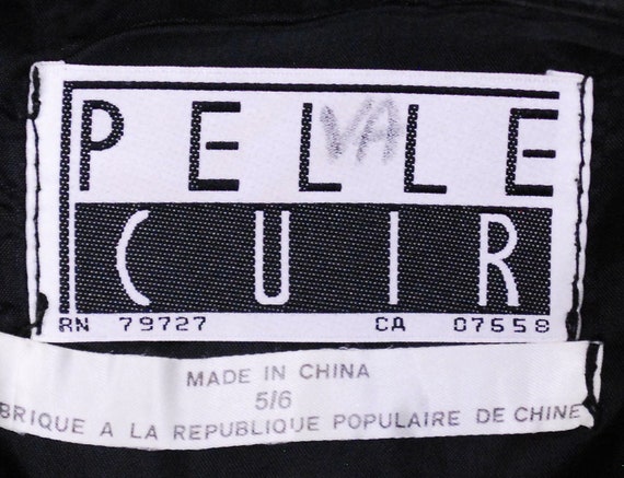 1980's/90's Black PELLE CUIR Leather Pencil Skirt… - image 5