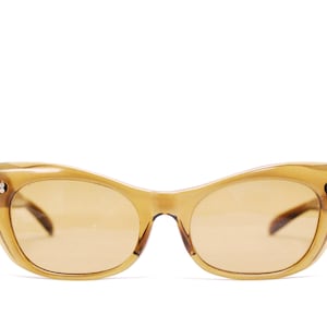 1950&#39;s/60&#39;s Women&#39;s Brown Cateye Sunglasses / Made in Italy / Glass Lenses / Midcentury / Rockabilly / Rare Collectable Retro #2482