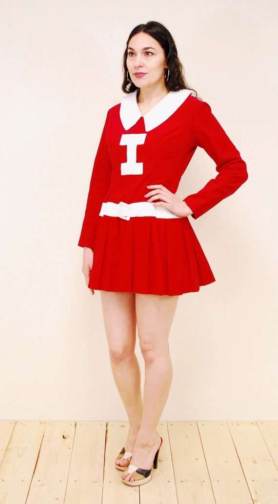 1950's/60's Red Corduroy "I" Varsity Cheerleader … - image 4