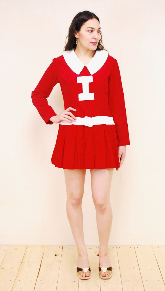 1950's/60's Red Corduroy "I" Varsity Cheerleader … - image 3