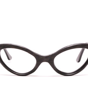 1950&#39;s/60&#39;s Black/Brown IMPERIAL Textured Cat Eye Eyeglasses / Made in Italy / Midcentury / Rockabilly / Rare Collectable Retro #2469