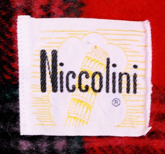 1960's/70's Red NICCOLINI Wool Plaid Winter Cape … - image 7