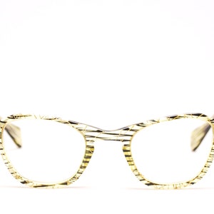 1950&#39;s/60&#39;s Black and Green Striped Cateye Eyeglasses / Midcentury / Rockabilly / Rare Collectable Retro #2471
