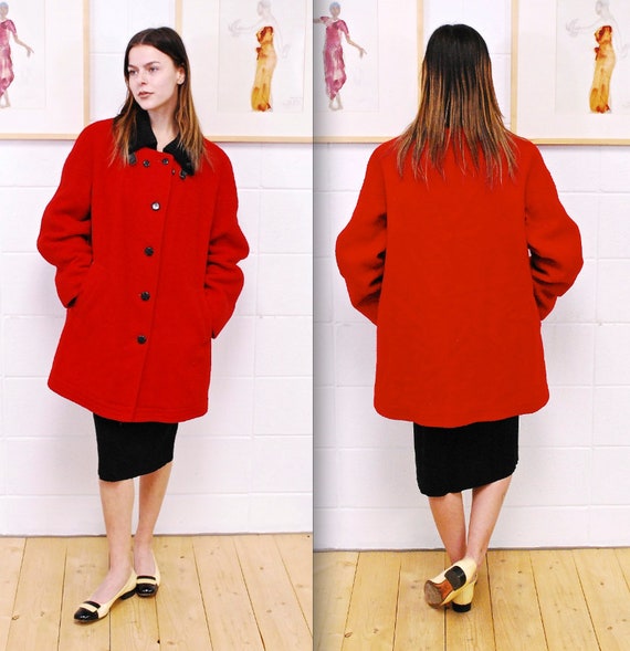 1970's/80's Red HUDSON'S BAY Blanket Coat / Hudson