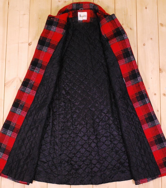 1960's/70's Red NICCOLINI Wool Plaid Winter Cape … - image 8