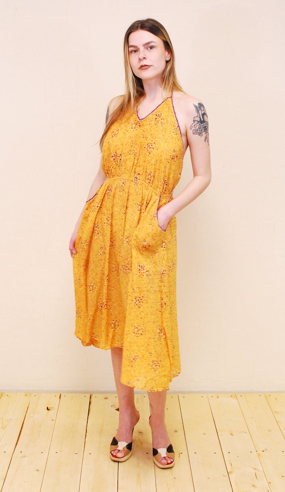 YZZI HE Sunset Orange Helter Dress