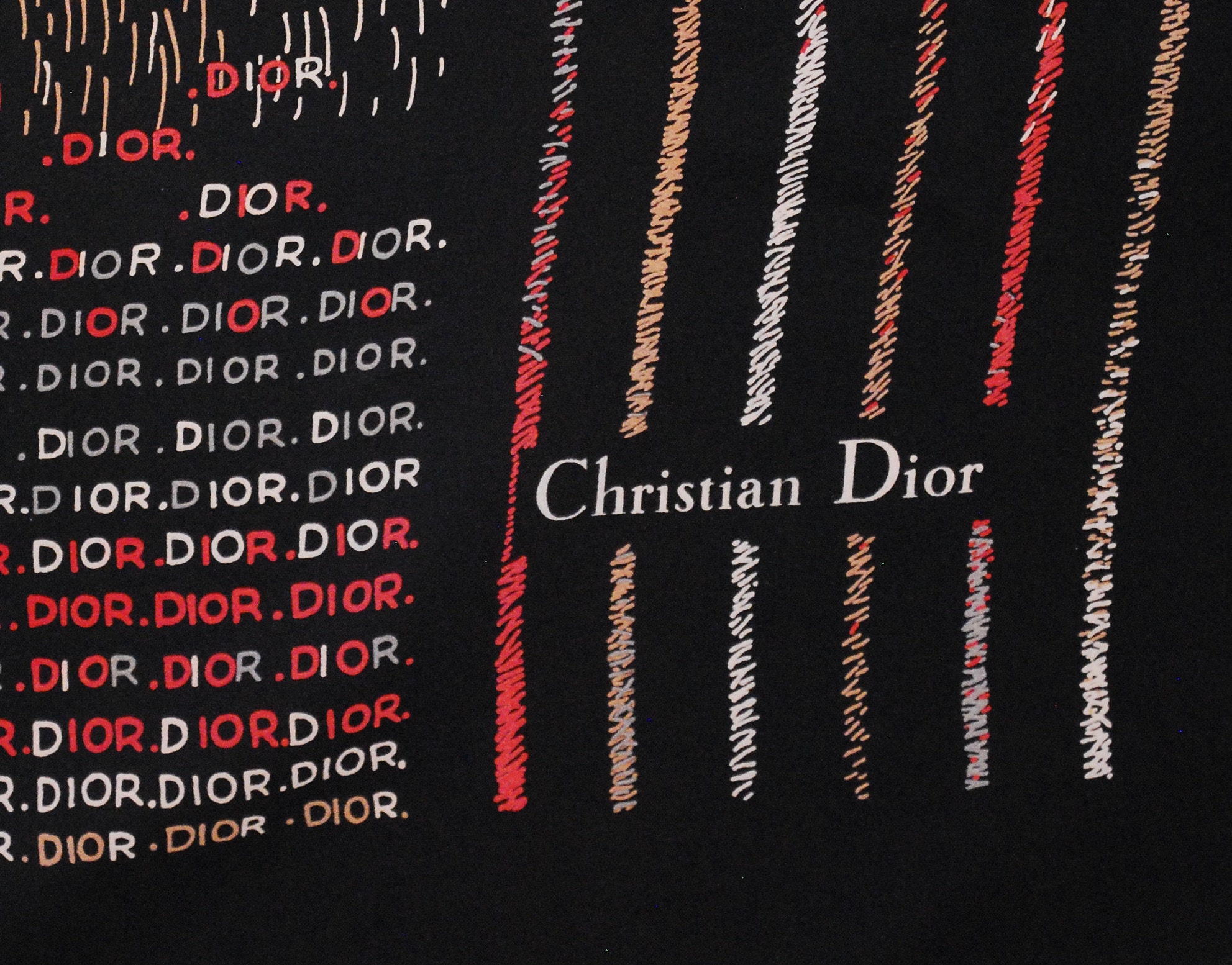 Christian Dior シルクスカーフ ヴィンテージ Christian Dior ヴィンテージ シルク スカーフ 70年代 イタリア製