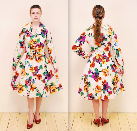 1960's Ivory Floral DRESSTOWN ORIGINAL Summer Garden Party Dress / Rockabilly / Pin-up / Rare Collectable Retro / Bjr - Etsy 1960's Ivory Floral DRESSTOWN ORIGINAL Summer Garden Party Dress / Rockabilly / Pin-up / Rare Collectable Retro / Bjr - Etsy