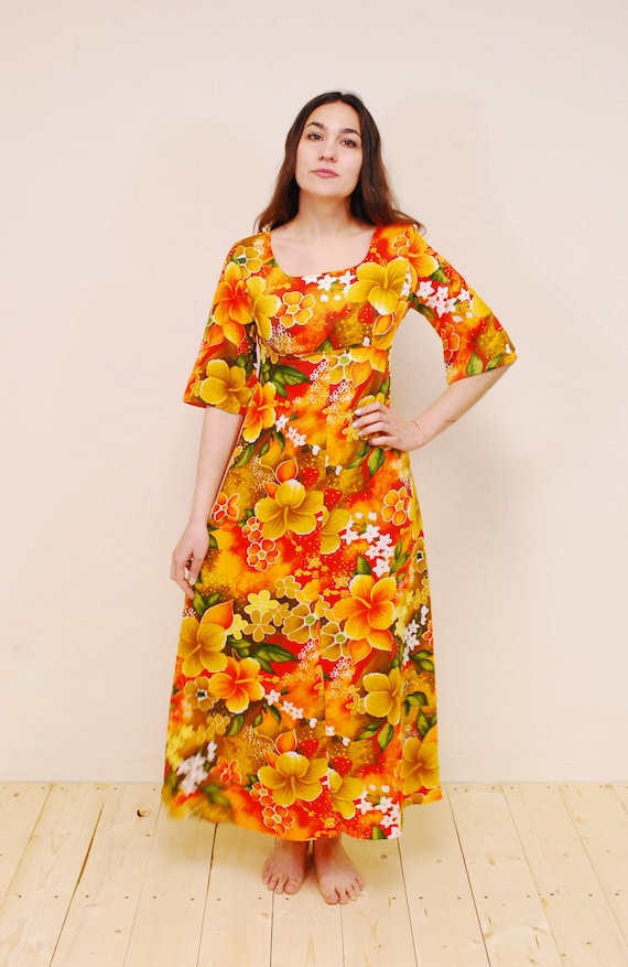 madeira dress - orange floral Madeira Dress - Orange Floral